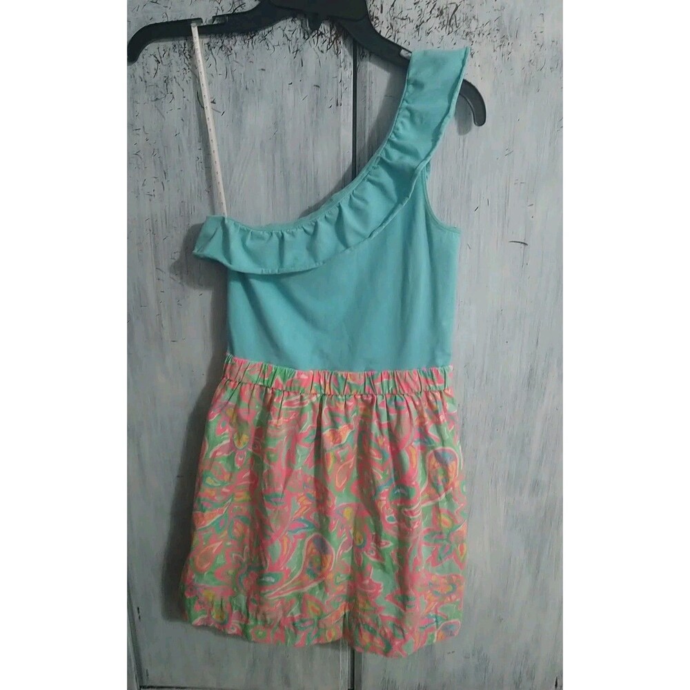 Lilly Pulitzer One Sleeve Mini Dress Xs Multicolor Summer Beachy Boho Feminine